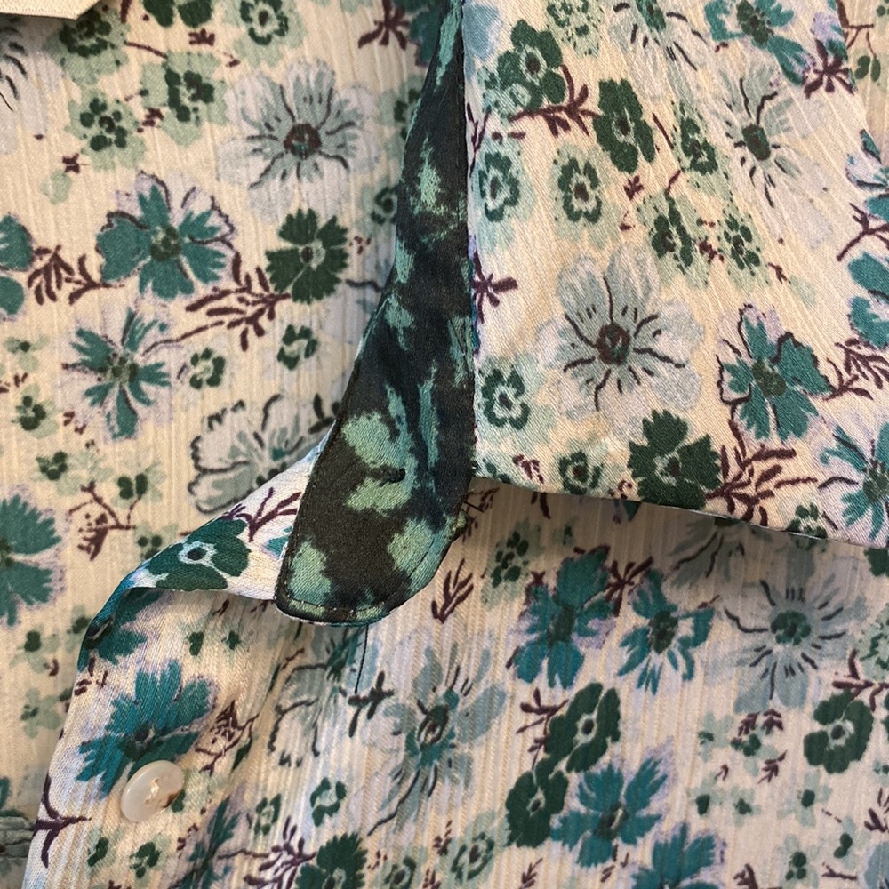 Zara Basic Multi Color Button Down Blouse. - image 4